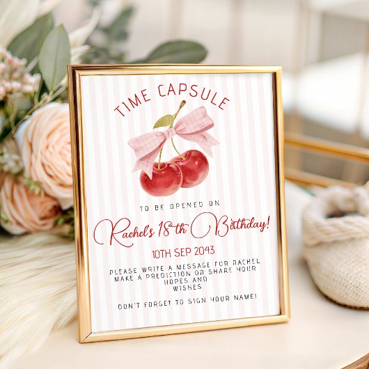 Panneau de table capsule temporelle Cerise