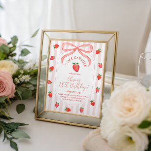 Panneau de table capsule temporelle fraise