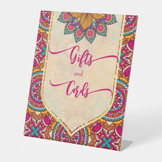 Panneau de table Cerise mandala rangoli (Recto)