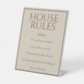 Panneau de table Classic Simple Brown House Rules (Recto)