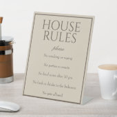 Panneau de table Classic Simple Brown House Rules (In SItu)