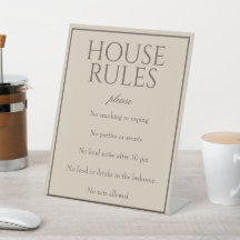 Panneau de table Classic Simple Brown House Rules
