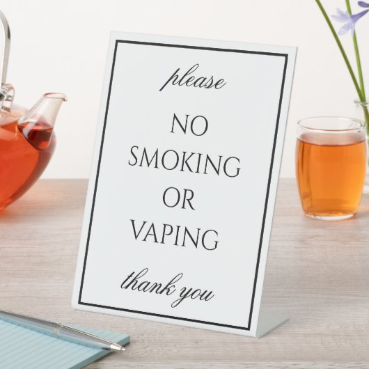 Panneau de table classique simple blanc non-fumeur (In SItu)