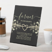 Panneau de table commémoratif de mariage en or noi (In SItu)