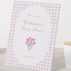 Panneau de table de bienvenue pour Baby Shower Ros