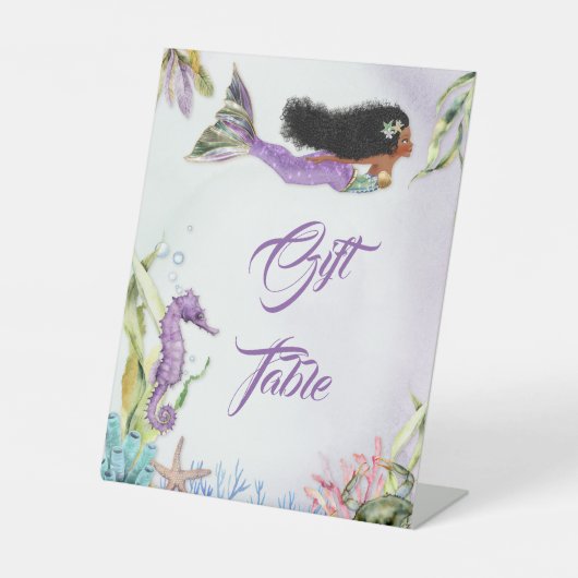 Panneau de table de bienvenue pour cadeau de sirèn (Recto)