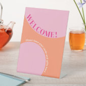 Panneau de table de cadeau rose et orange géométri (In SItu)