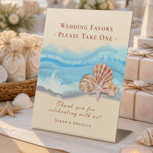 Panneau de table de cadeaux de mariage Vague d'océ