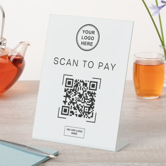 Panneau de table de code QR pour payer par numéris (In SItu)