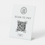Panneau de table de code QR pour payer par numéris (Recto)