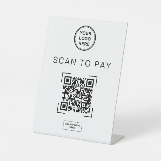 Panneau de table de code QR pour payer par numéris (Recto)