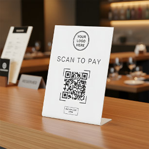 Panneau de table de code QR pour payer par numéris