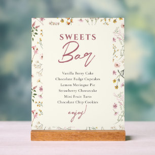Panneau de table de douceurs de fleurs sauvages