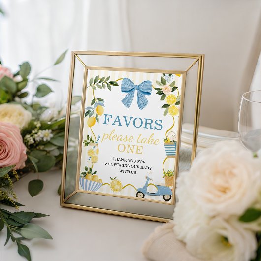 Panneau de table de Favors de citron méditerranéen