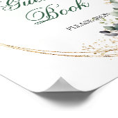 Panneau de table de livre d'or à feuillage vert po (Coin)