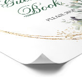 Panneau de table de livre d'or de feuillage vert s (Coin)