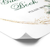 Panneau de table de livre d'or vert botanique blan (Coin)