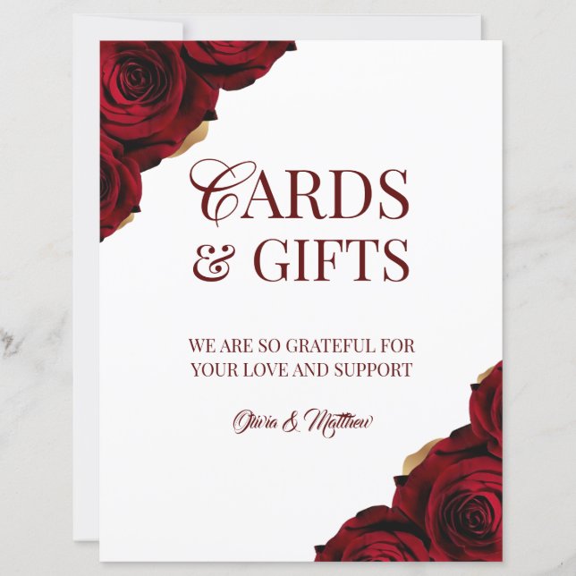 Panneau de table de mariage Cartes et Cadeaux Bour (Devant)