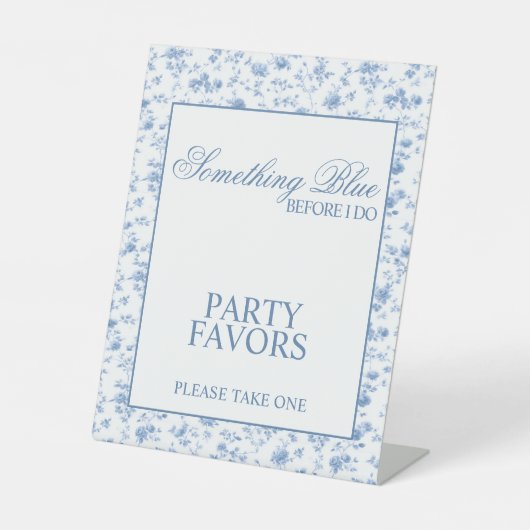 Panneau de table de mariage floral bleu Something (Recto)