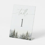 Panneau de table de mariage Forêt hivernale enneig (Recto)