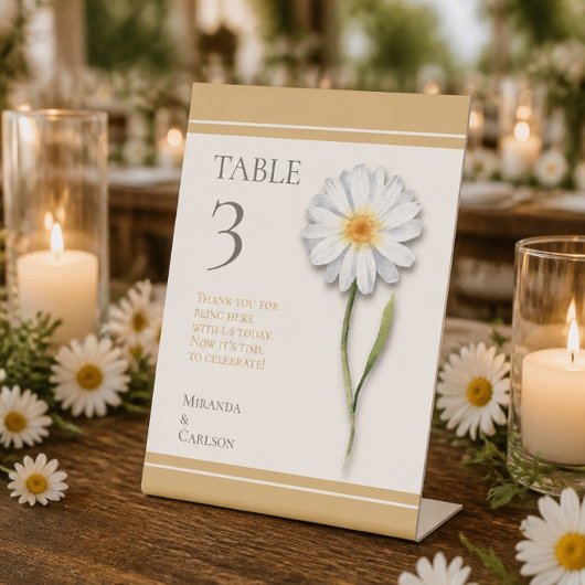 Panneau de table de mariage Happy Daisy