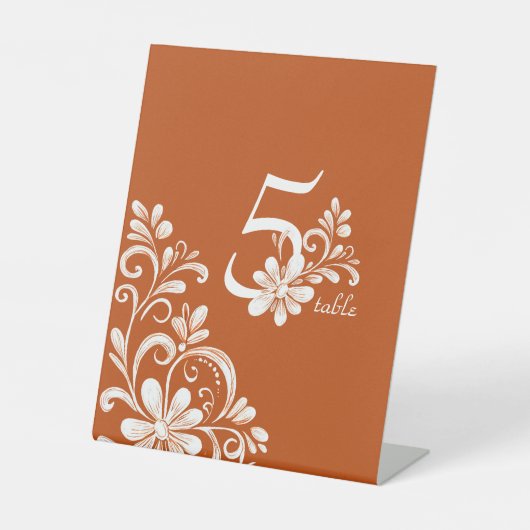 Panneau de table de mariage shabby chic orange fon (Recto)