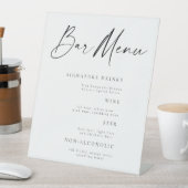 Panneau de table de menu de bar de mariage rustiqu (In SItu)