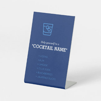 Panneau de table de signature de cocktail Stock Th