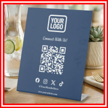 Panneau de table des médias sociaux | QR Navy Inst