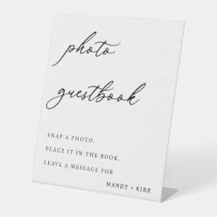 Panneau de table élégant pour livre d'or de photos