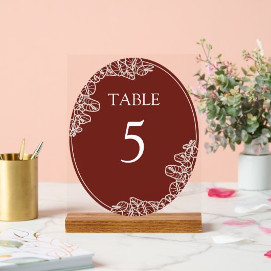 Panneau de table en acrylique Anthurium (Mariage)
