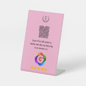 Panneau de table Google Avis | Présentoir Code QR (Recto)
