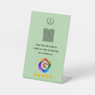 Panneau de table Google Avis Présentoir Code QR