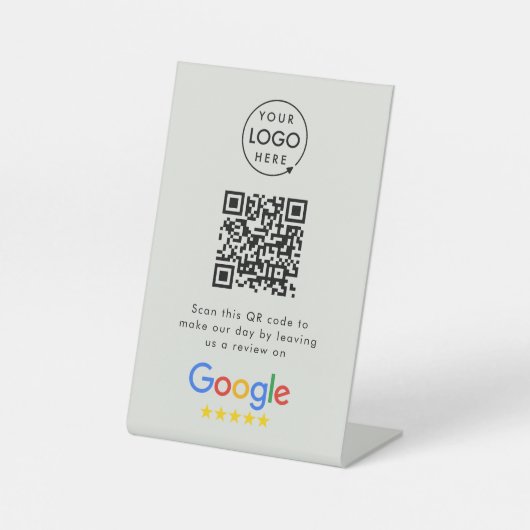 Panneau de table Google Reviews | Socle de code QR (Recto)