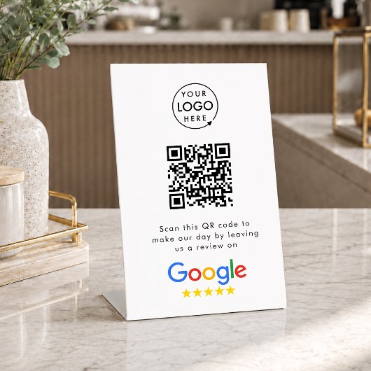 Panneau de table Google Reviews | Socle de code QR