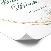 Panneau de table Livre d'or botanique vert poussié (Coin)
