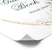 Panneau de table Livre d'or Feuillage Or Vert (Coin)