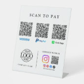Panneau de table Logo Code Qr Scan pour Paiement (Recto)
