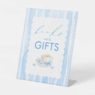 Panneau de table pour Baby Shower Garçon "Livres e