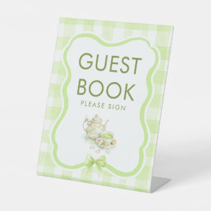 Panneau de table pour Baby Shower Green Tea Party