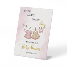Panneau de table pour Baby Shower Rose et Or