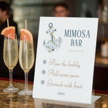 Panneau de table pour bar à mimosas de mariage nau
