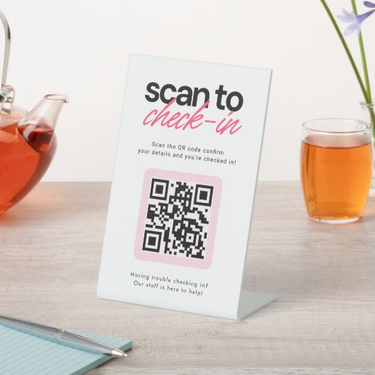 Panneau de table pour code QR de vérification des (In SItu)