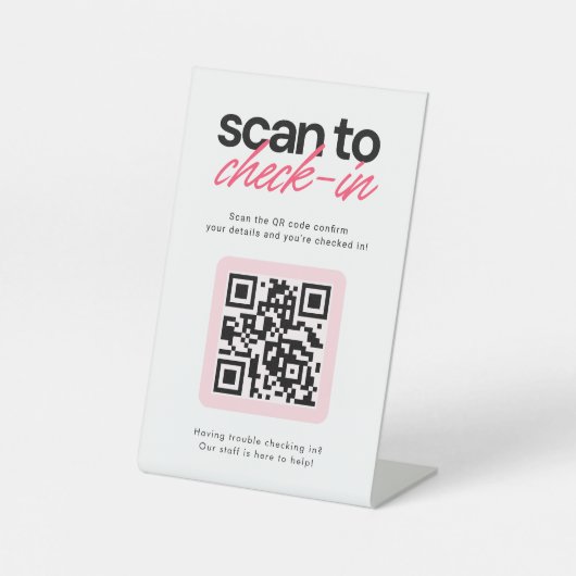Panneau de table pour code QR de vérification des (Recto)