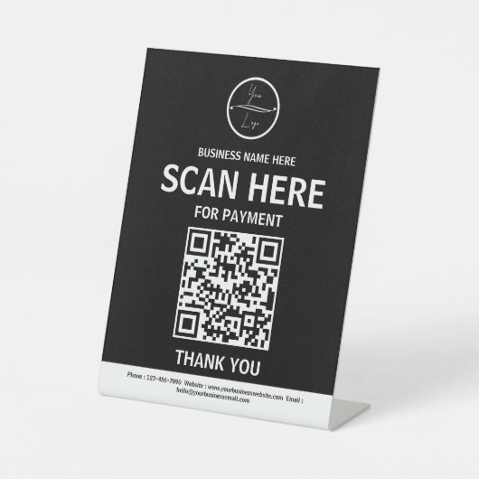 Panneau de table pour entreprise avec code QR de p (Recto)
