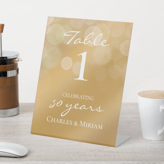 Panneau de table pour la fête du 50e anniversaire (In SItu)