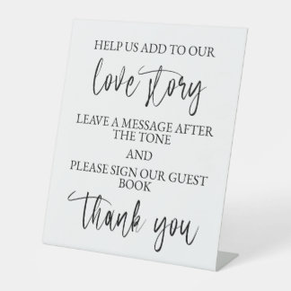 Panneau de table pour livre d'or audio de mariage