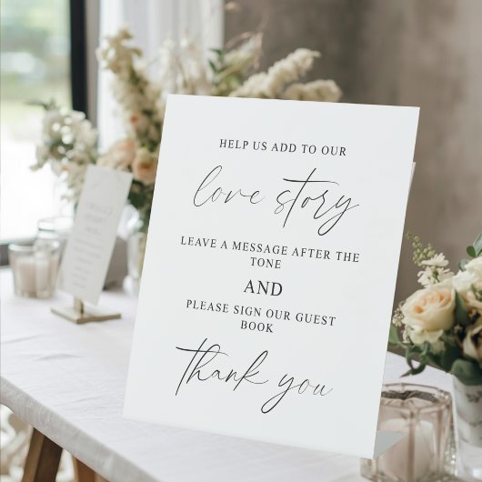 Panneau de table pour livre d'or audio de mariage