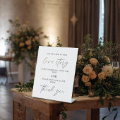 Panneau de table pour livre d'or audio de mariage