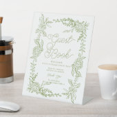 Panneau de table pour livre d'or d'hortensia vert  (In SItu)